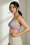 Zivame Sporty Twist Padded Non Wired 3/4th Coverage T-Shirt Bra - Grey Melange — thumbnail 2